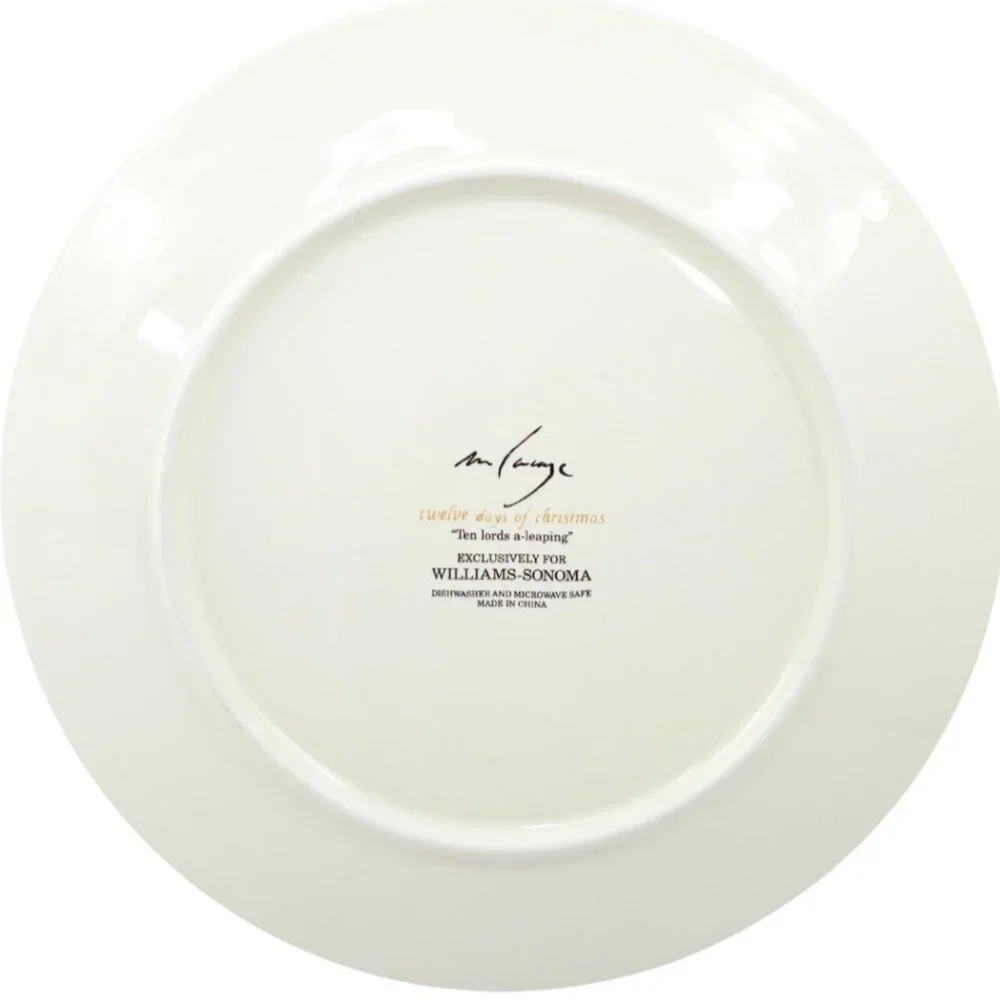 Williams Sonoma 12 Day's of Christmas Salad Plate - Ten Lords A-Leaping